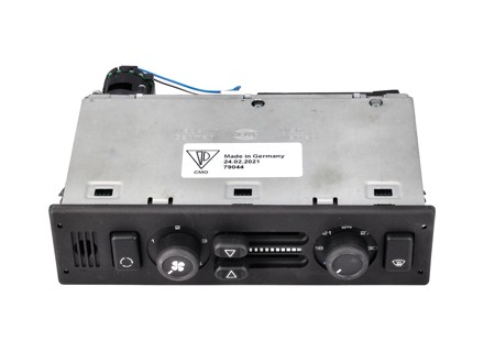 Verwarming / Ventilatie bedieningsschakelaar LHD, Zwart. Porsche 964 C2 / C4 met airco - 964659045001DB, 9646590450101C, 964659045X1DB, 964659045AX01C, 964659045AU01C